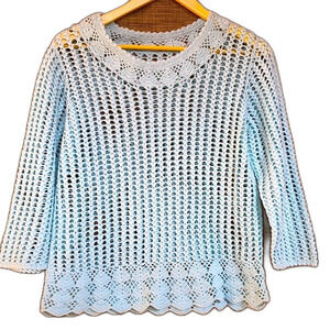 Vintage crochet cotton sweater top